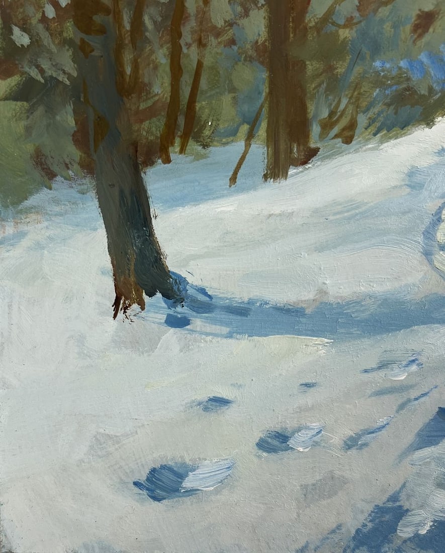 Oil painting Walking through the snowy forest Yuriy Suprunchuk - 7