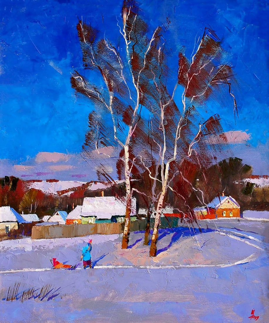 Oil painting January in the city Egor Ktpatunov: Title: Oil painting January in the city Egor Ktpatunov Description: NoSvash 83*** ABOUT THIS PAINTING **** TITLE: "January in the city"* ARTISTS: Egor Ktpatunov * SIZE: 60x50 cm/'23.62x19.68 inches'*