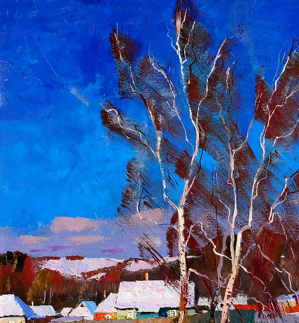 Oil painting January in the city Egor Ktpatunov - 2