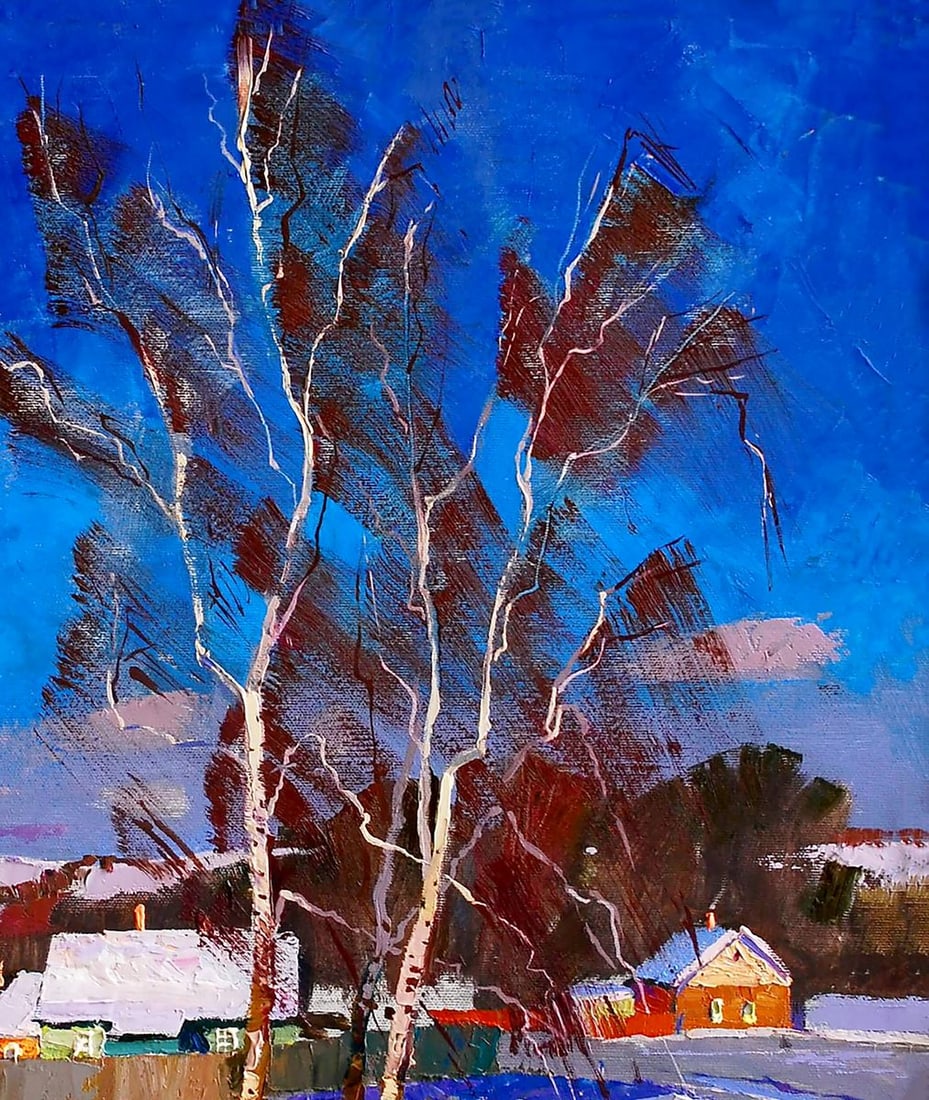 Oil painting January in the city Egor Ktpatunov - 3