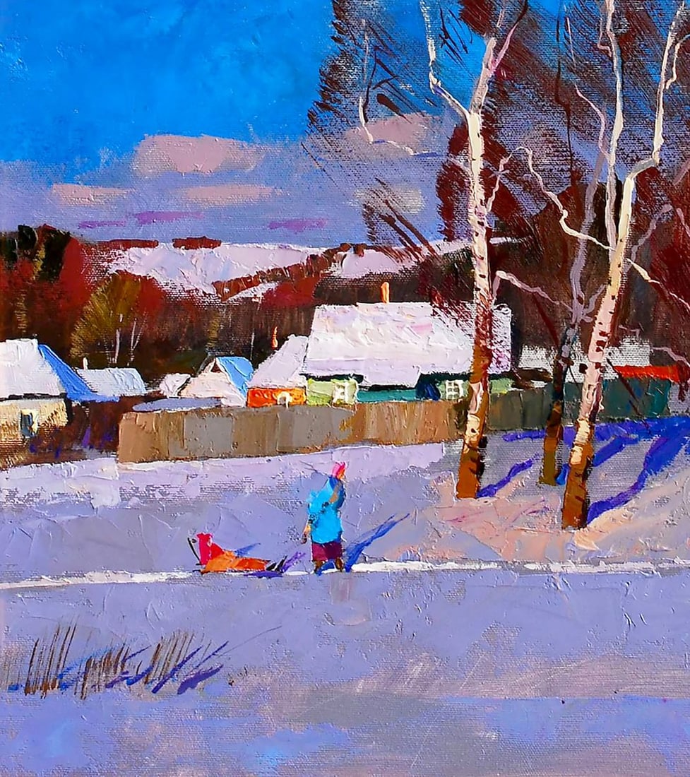 Oil painting January in the city Egor Ktpatunov - 4