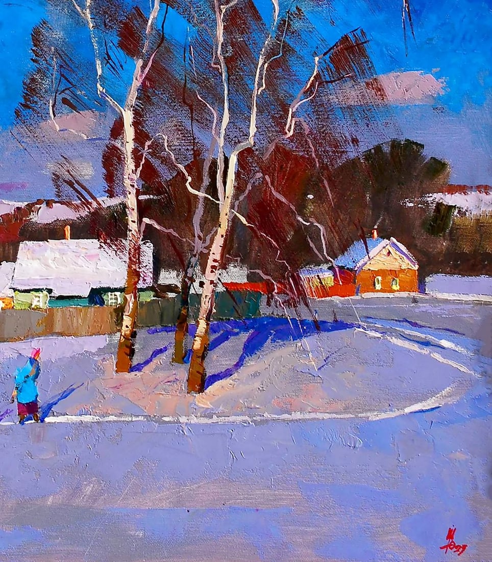 Oil painting January in the city Egor Ktpatunov - 5