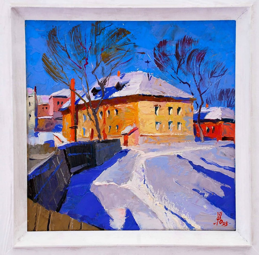 Oil painting It was snowing Egor Ktpatunov: Title: Oil painting It was snowing Egor Ktpatunov Description: NoSvash 88*** ABOUT THIS PAINTING **** TITLE: "It was snowing"* ARTISTS: Egor Ktpatunov * SIZE: 28x28 cm/'11.02x11.02 inches'* MEDIUM: