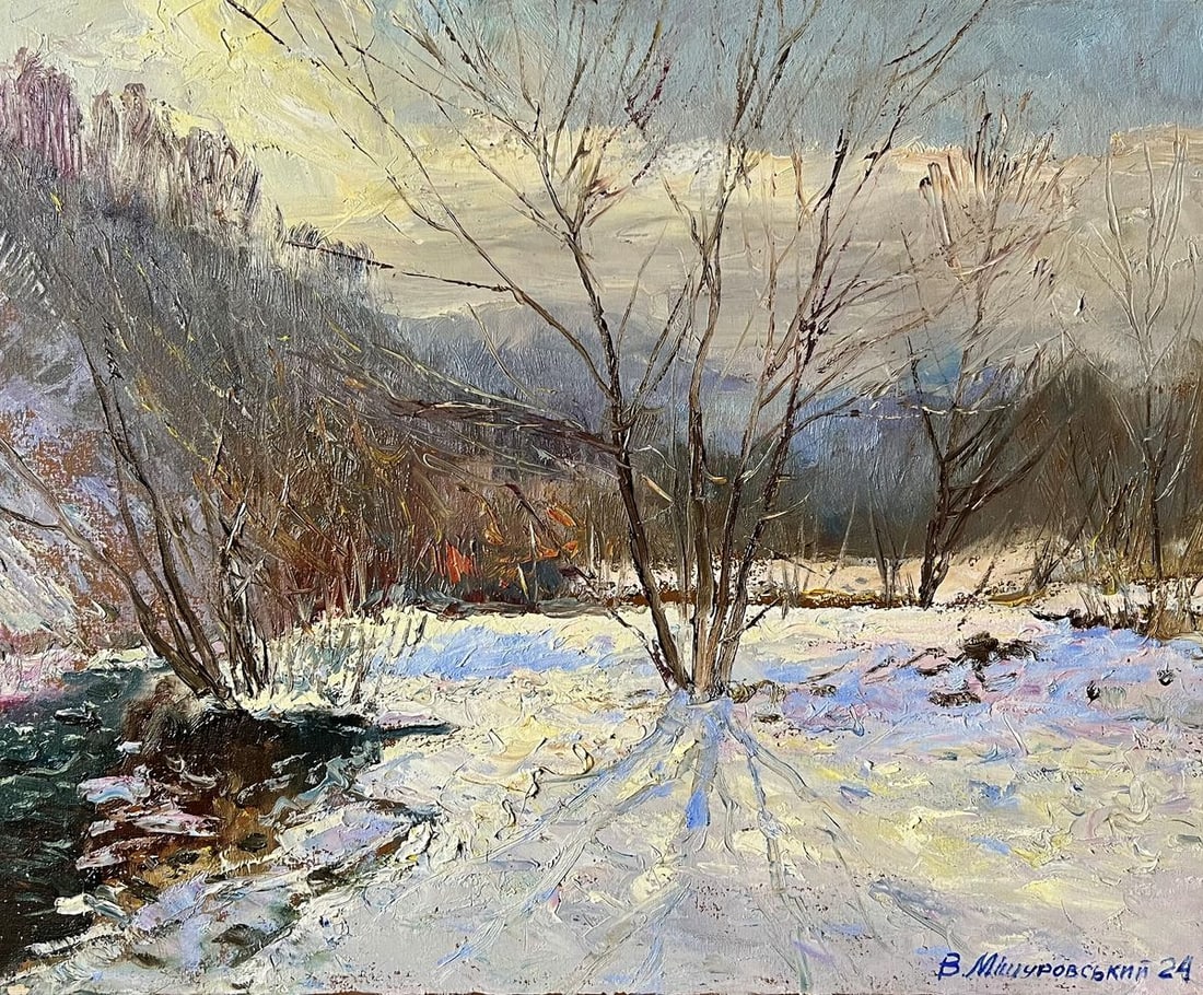 Oil painting Winter sun V. Mishurovsky (1 of 9)