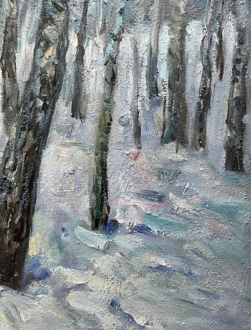 Oil painting Winter birches V. Mishurovsky - 3