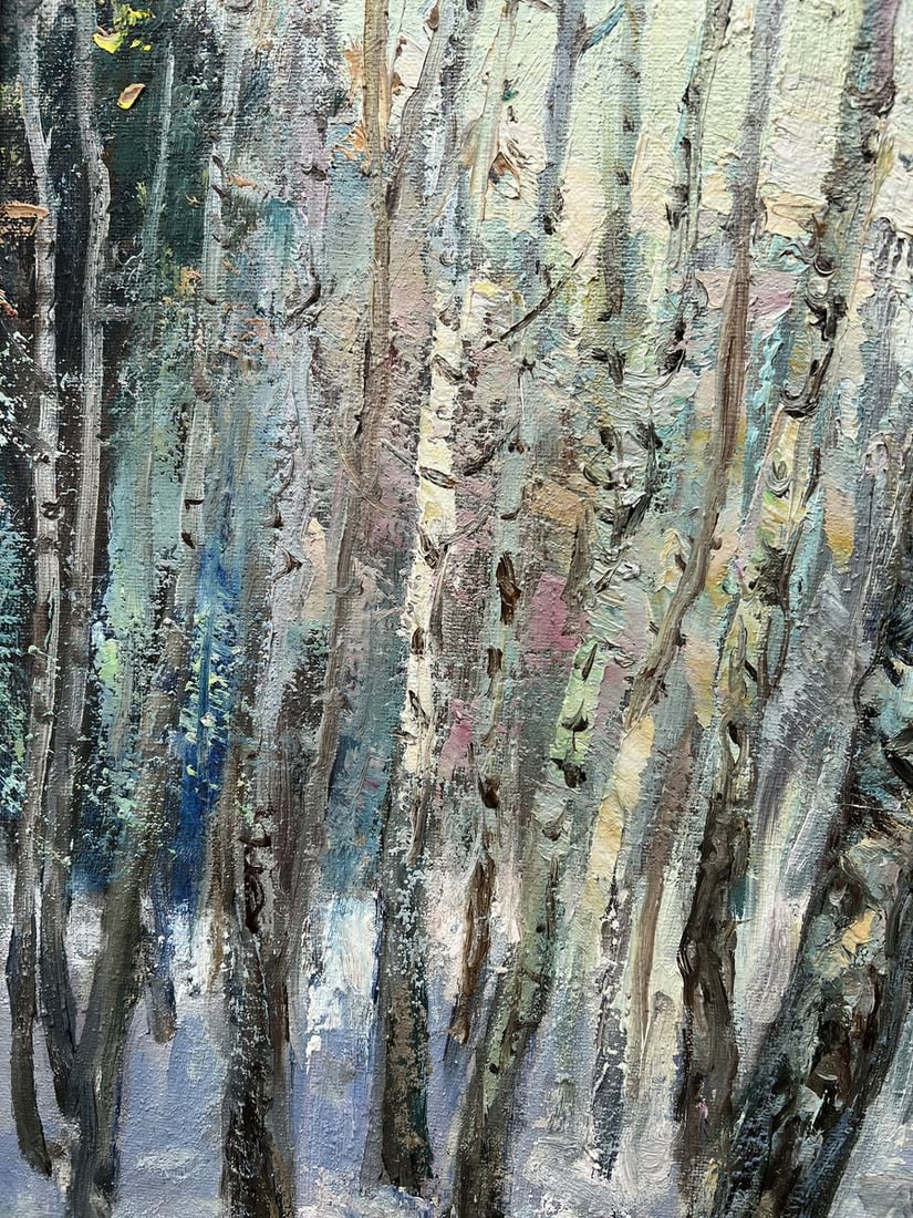 Oil painting Winter birches V. Mishurovsky - 4