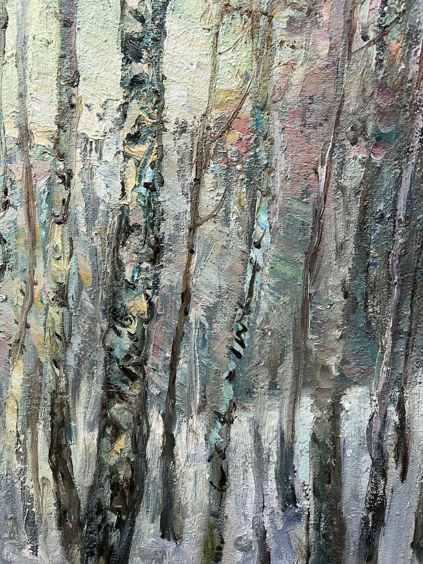 Oil painting Winter birches V. Mishurovsky - 5