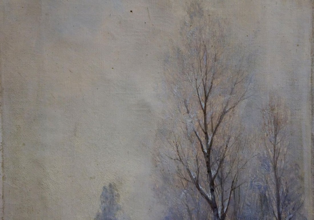 Oil painting Winter landscape - 4