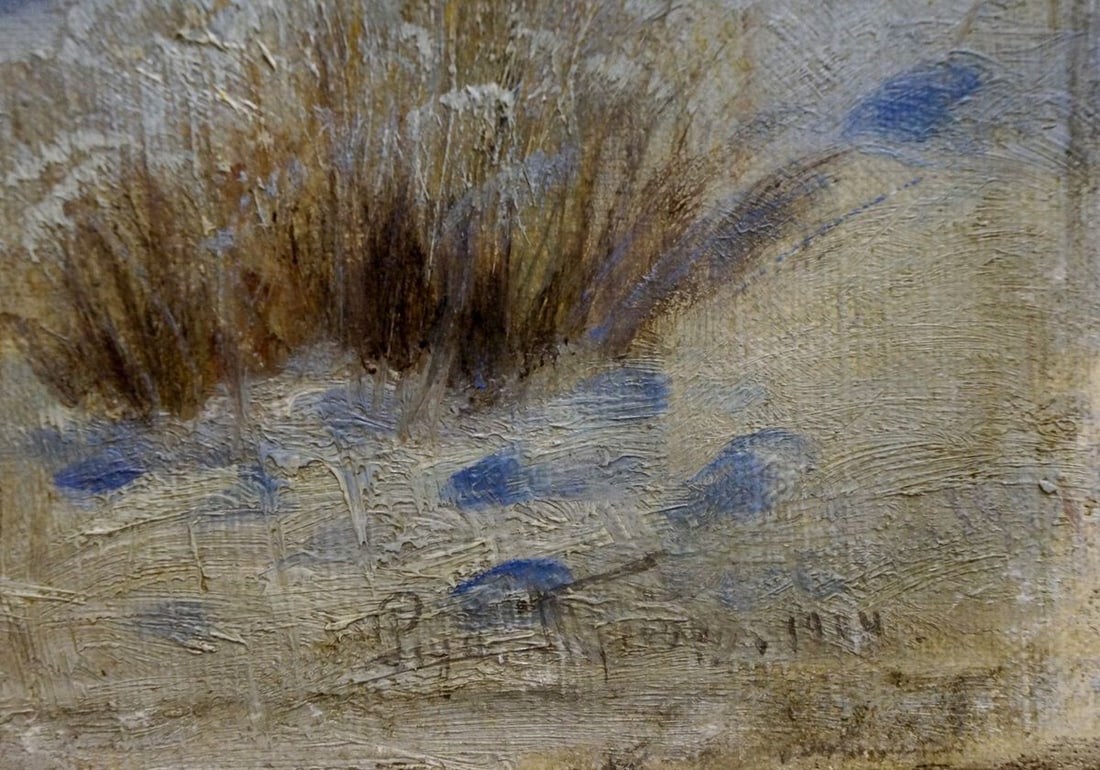 Oil painting Winter landscape - 6