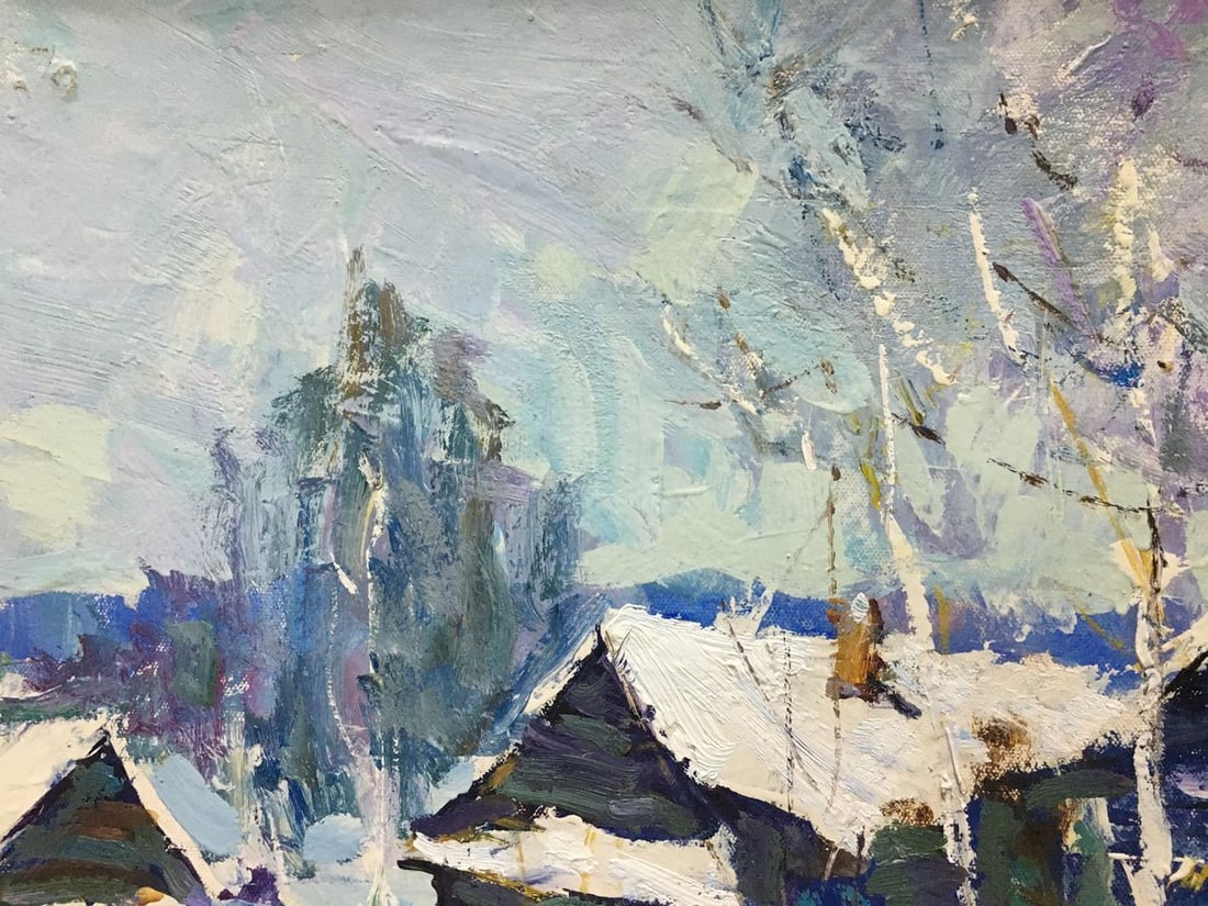 Oil painting Winter landscape Petrov Ivan Semenovich - 2