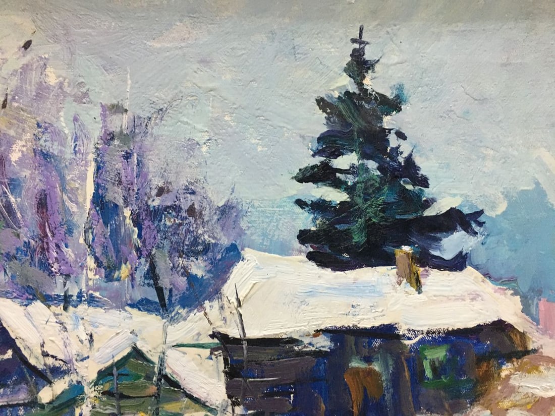 Oil painting Winter landscape Petrov Ivan Semenovich - 4