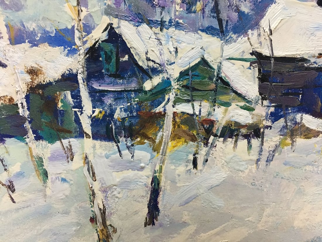 Oil painting Winter landscape Petrov Ivan Semenovich - 5
