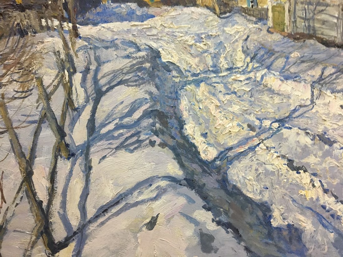 Oil painting Snow covered village Zvyagintsev Rostislav Mikhailovich - 4