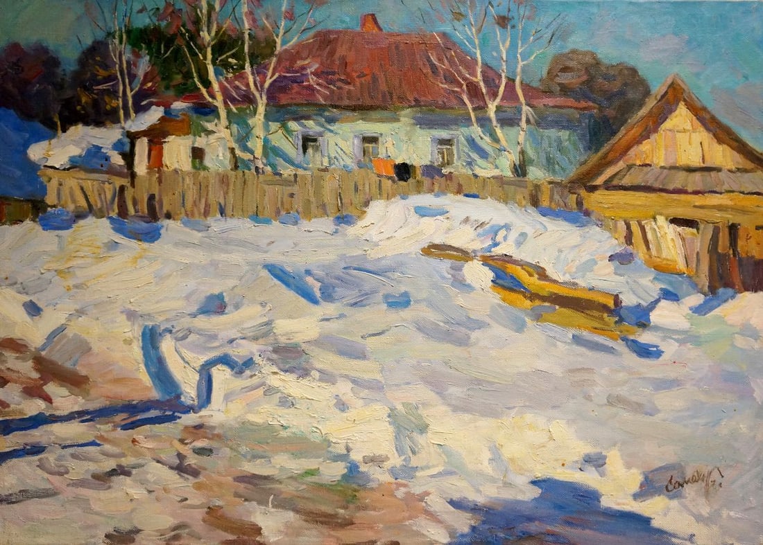 Oil painting Winter landscape Samokhvalov A.N. (1 of 9)
