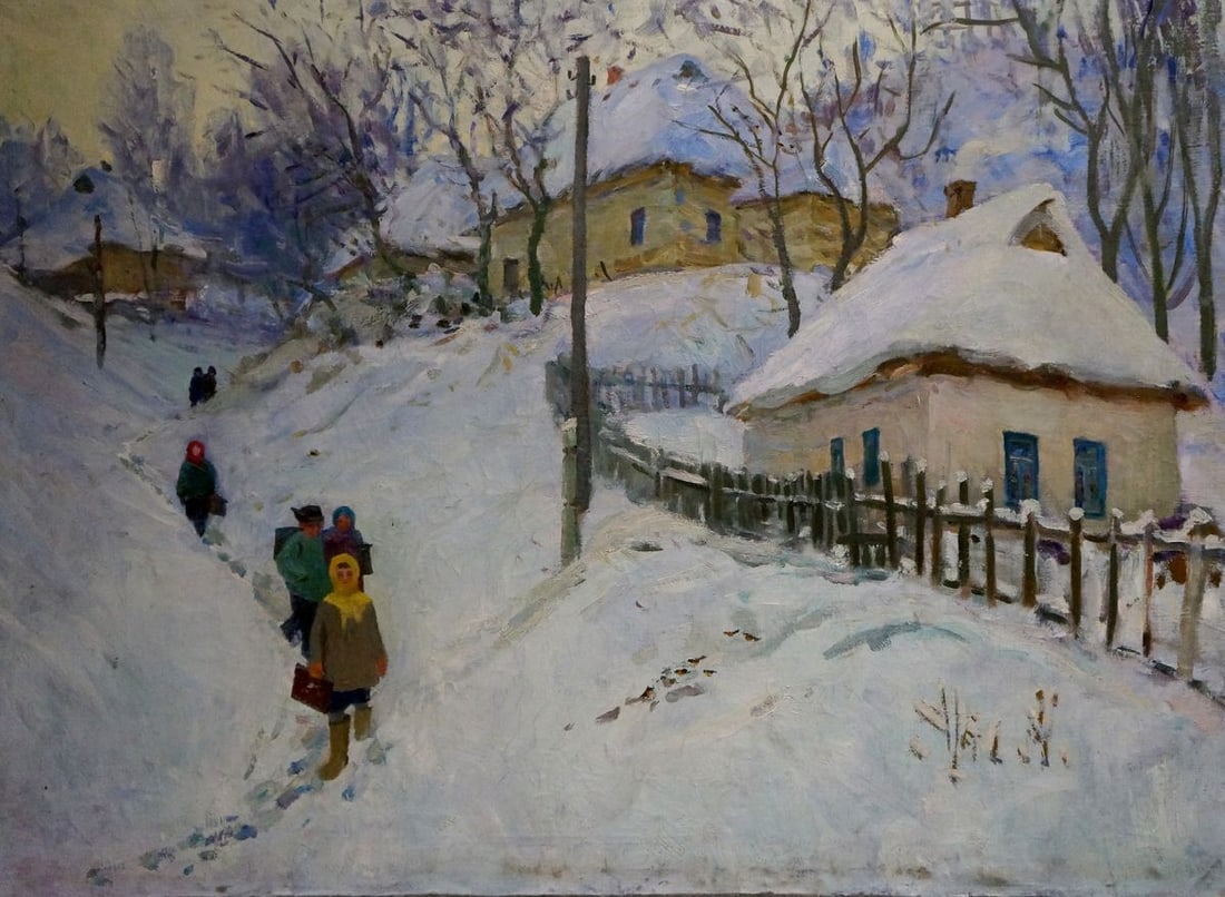 Oil painting Winter Prished'ko Grigoriy Dmitriyevich: Title: Oil painting Winter Prished'ko Grigoriy Dmitriyevich Description: NoVern 1286 *** ABOUT THIS PAINTING *** * TITLE: "Winter" * ARTISTS: Prished'ko Grigoriy Dmitriyevich * SIZE: 80x110 cm/'31.49x