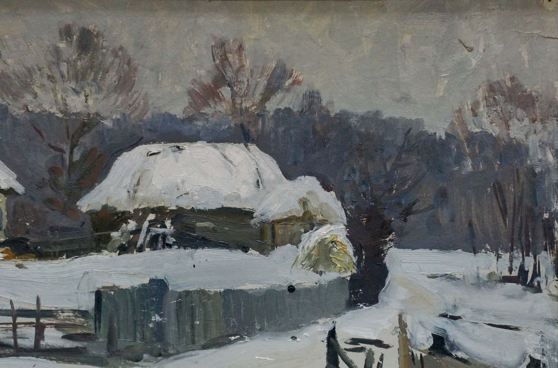 Oil painting Winter has come Gantman Moses Faybovich - 4