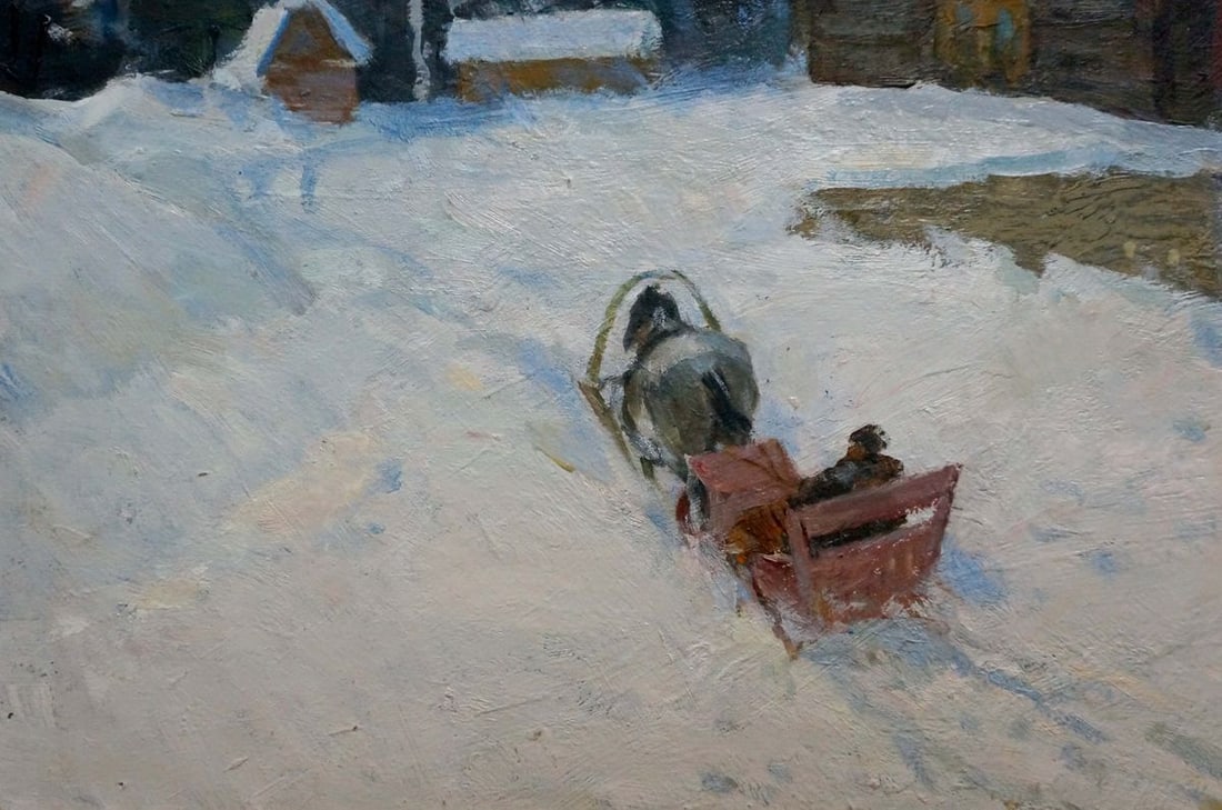 Oil painting Winter landscape Vasetsky Grigory Stepanovich - 2