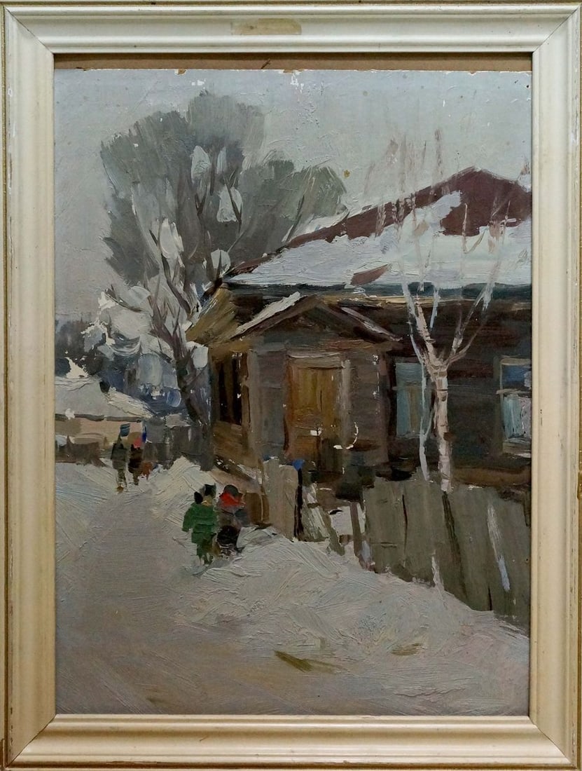 Oil painting Village street Andreev Nikolay Andreevich: Title: Oil painting Village street Andreev Nikolay Andreevich Description: NoVern 1632 *** ABOUT THIS PAINTING *** * TITLE: "Village street" * ARTISTS: Andreev Nikolay Andreevich * SIZE: 50x35
