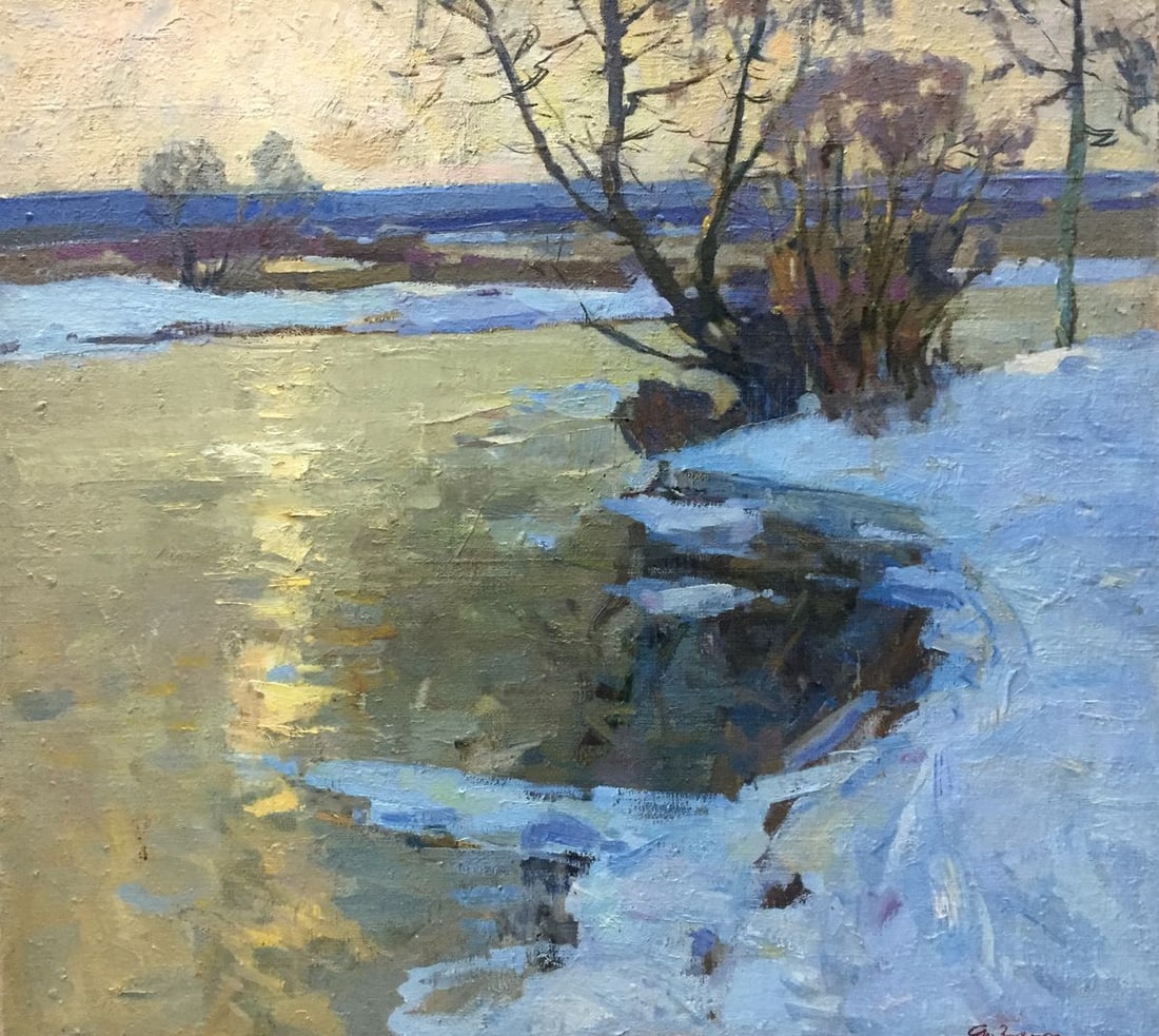 Oil painting Winter landscape Zakharov Fedor Zakharovich (1 of 9)