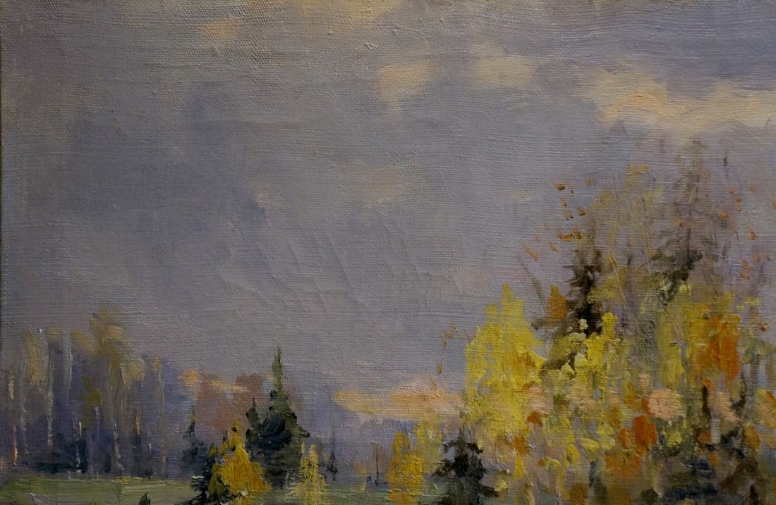 Oil painting Winter landscape - 3