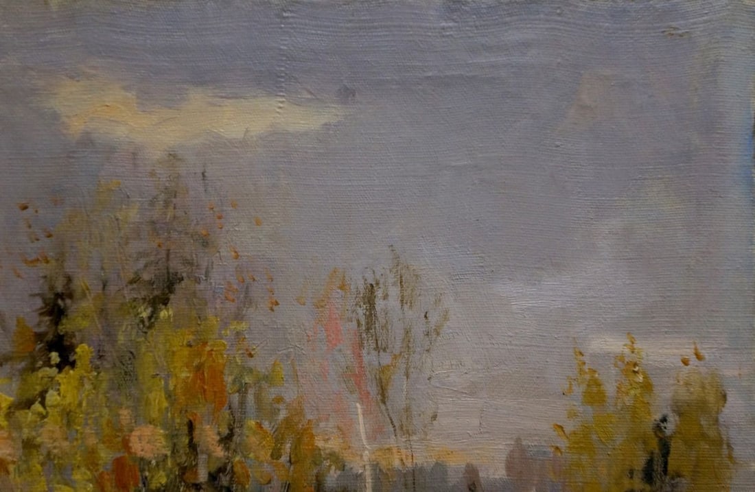 Oil painting Winter landscape - 4