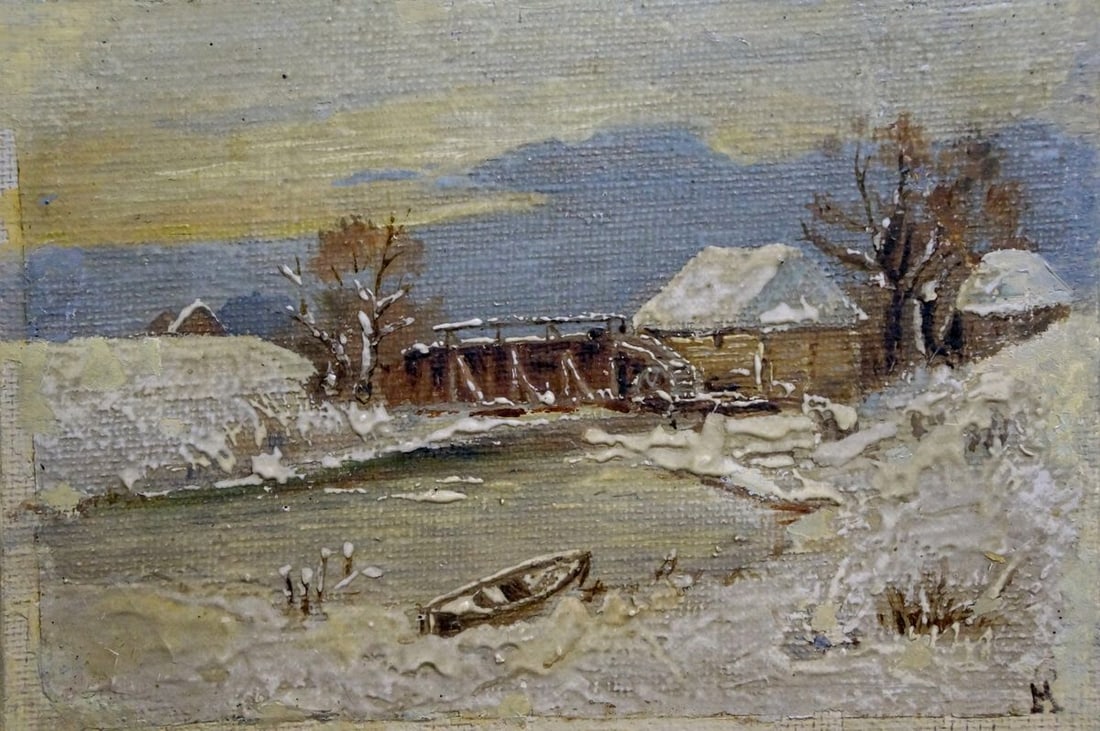 Oil painting Winter landscape (1 of 8)