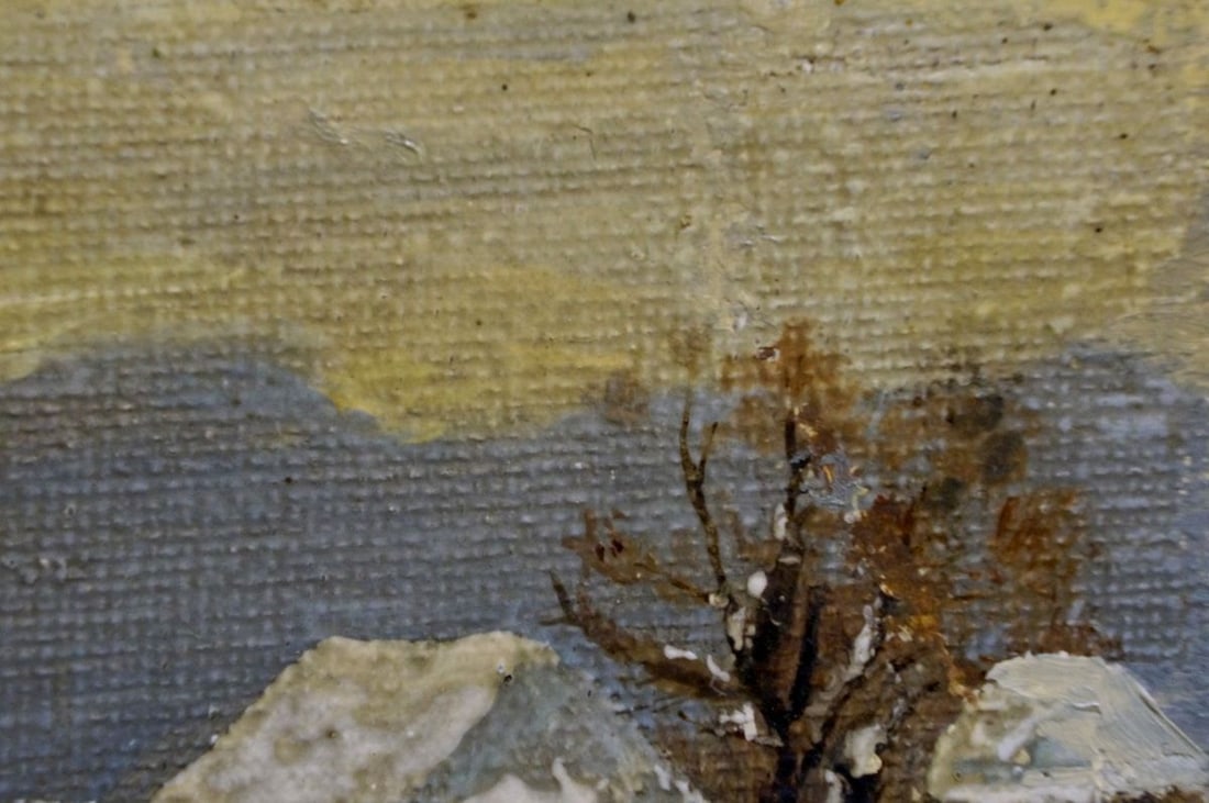 Oil painting Winter landscape - 4