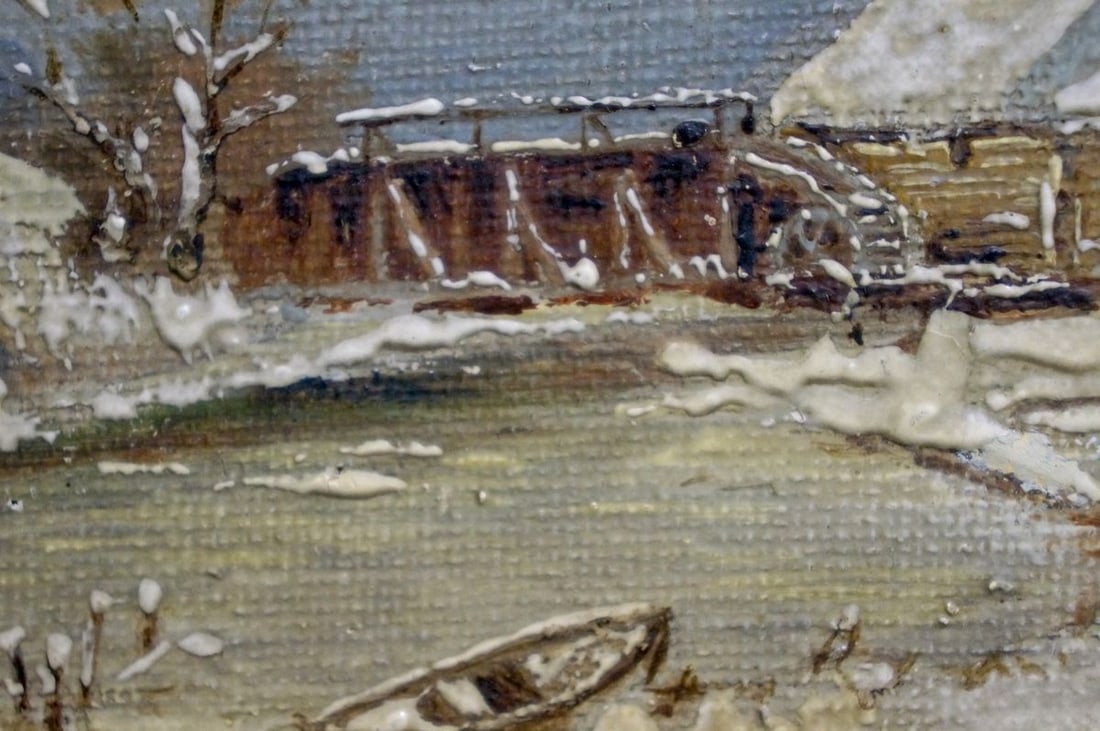 Oil painting Winter landscape - 6