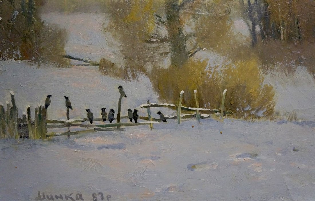 Oil painting Winter came Mynka Alexander Fedorovich - 2