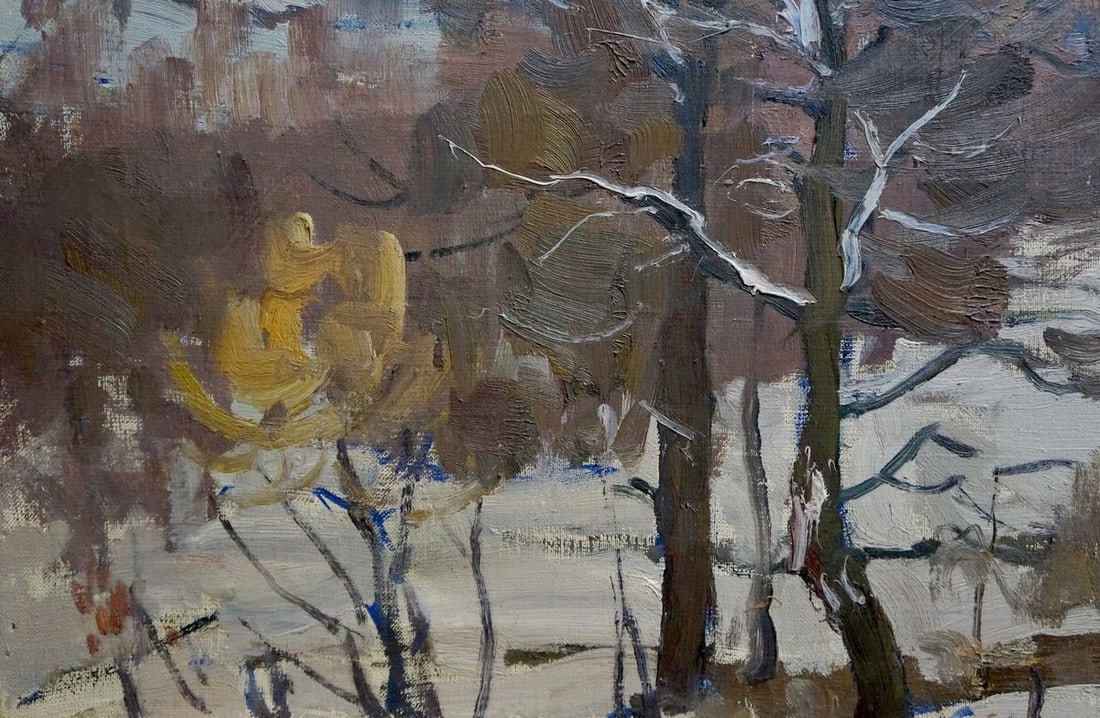 Oil painting Winter landscape Gantman Moses Faybovich - 2