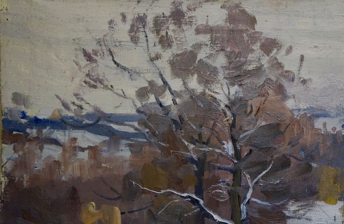 Oil painting Winter landscape Gantman Moses Faybovich - 3