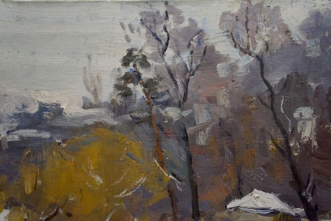 Oil painting Winter landscape Gantman Moses Faybovich - 4