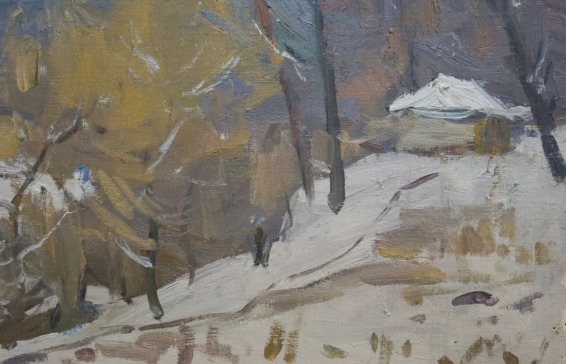 Oil painting Winter landscape Gantman Moses Faybovich - 5