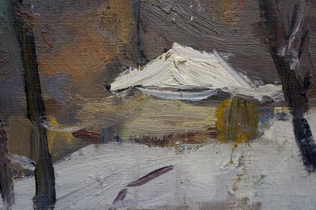 Oil painting Winter landscape Gantman Moses Faybovich - 6
