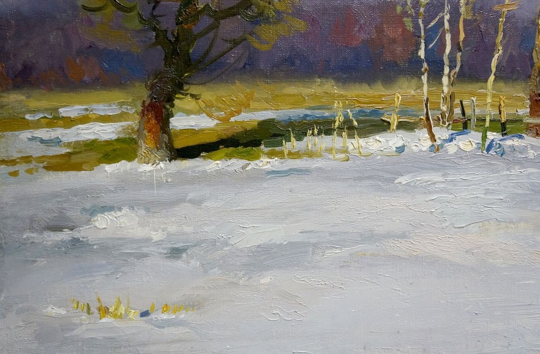Oil painting Winter landscape Mynka Alexander Fedorovich - 2