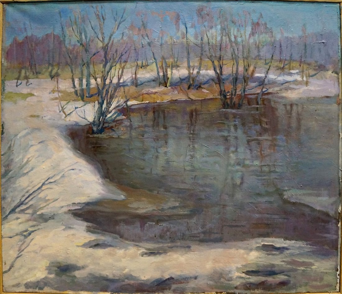 Oil painting Winter landscape Kogan-Shats Matvey Borisovich: Title: Oil painting Winter landscape Kogan-Shats Matvey Borisovich Description: NoVern 926 *** ABOUT THIS PAINTING *** * TITLE: "Winter landscape" * ARTISTS: Kogan-Shats Matvey Borisovich * SIZE: 72x8