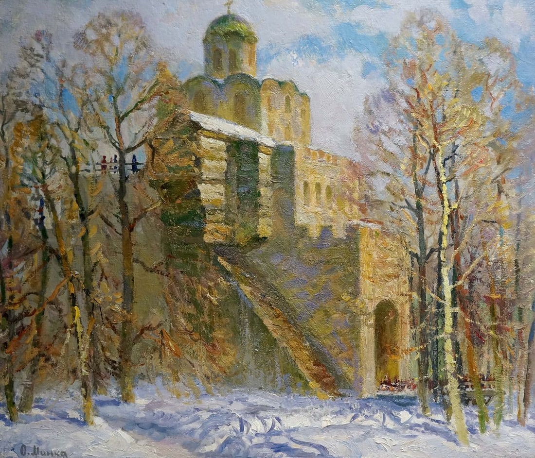 Oil painting Church landscape Mynka Alexander Fedorovich: Title: Oil painting Church landscape Mynka Alexander Fedorovich Description: NoVern 955 *** ABOUT THIS PAINTING *** * TITLE: "Church landscape" * ARTISTS: Mynka Alexander Fedorovich * SIZE: 60x70 cm/'