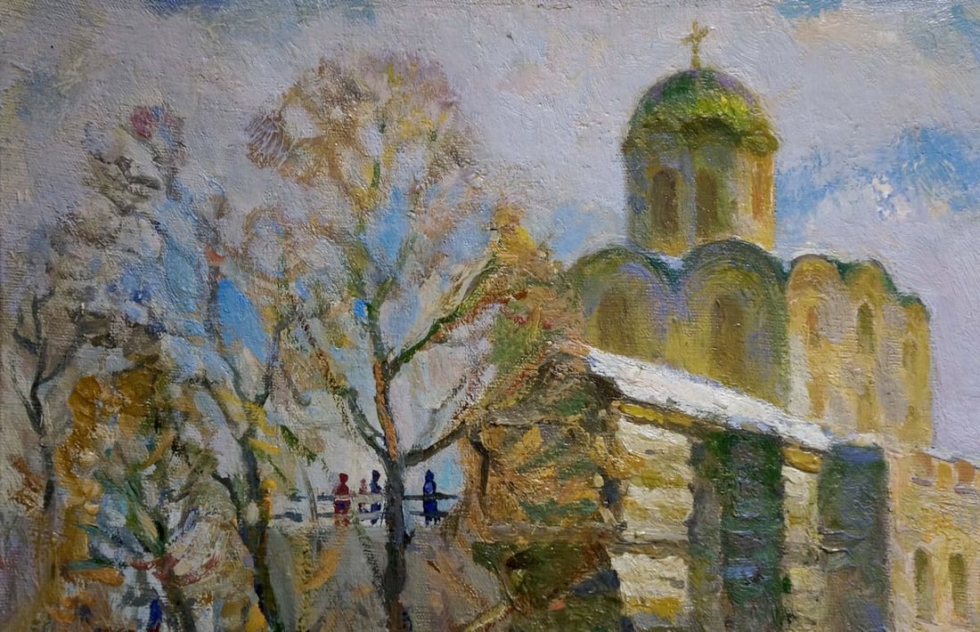 Oil painting Church landscape Mynka Alexander Fedorovich - 3