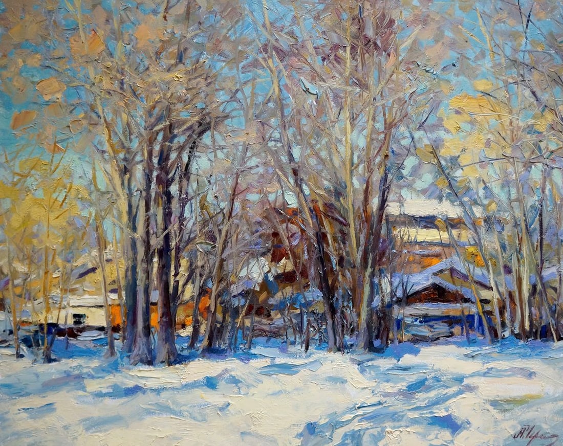 Oil painting Winter landscape Cherednichenko Alexander Nikolaevich (1 of 8)
