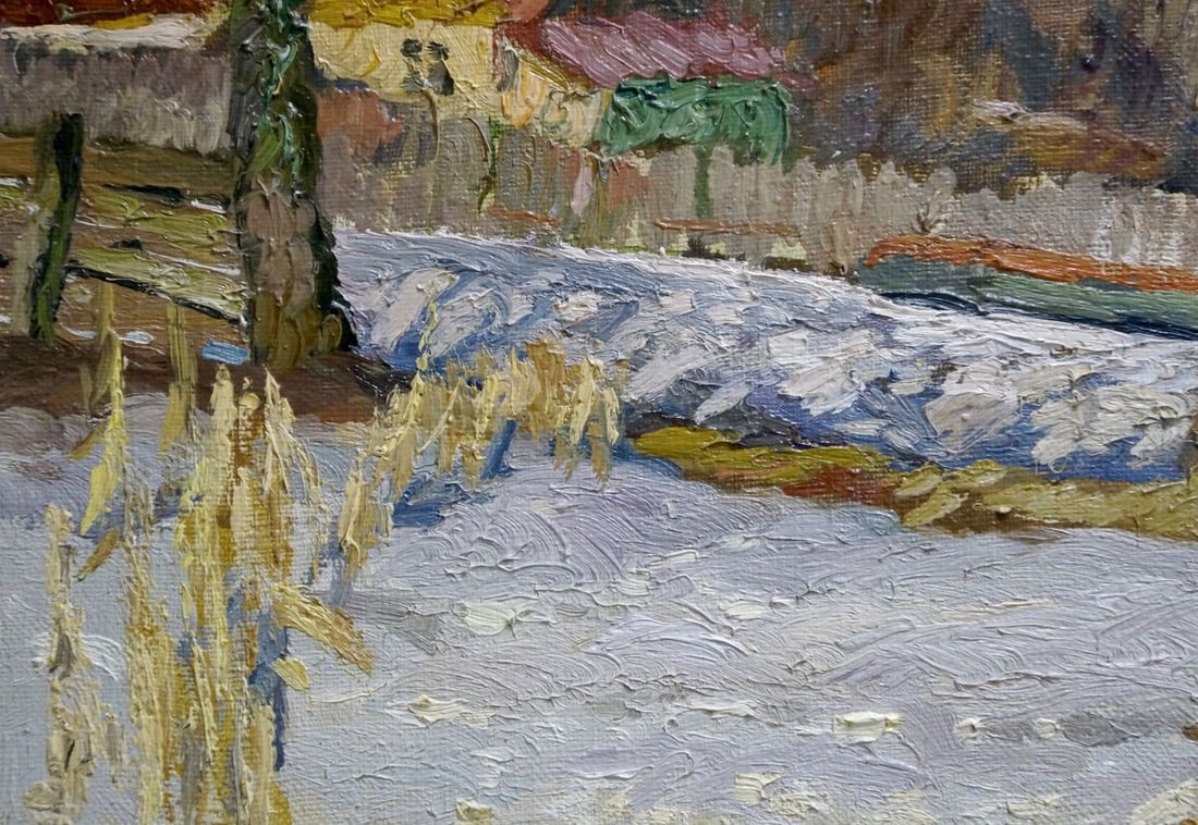 Oil painting Houses near the forest Mynka Alexander Fedorovich - 2