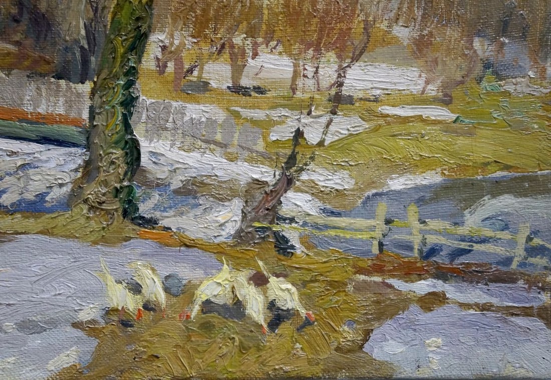 Oil painting Houses near the forest Mynka Alexander Fedorovich - 5