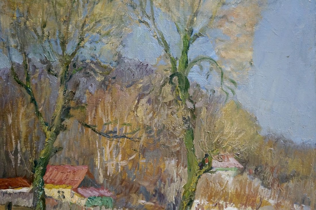 Oil painting Houses near the forest Mynka Alexander Fedorovich - 6