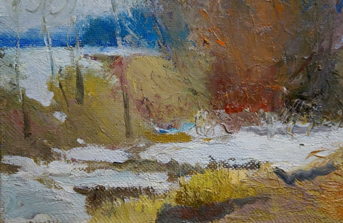 Oil painting Winter landscape Mynka Alexander Fedorovich - 2