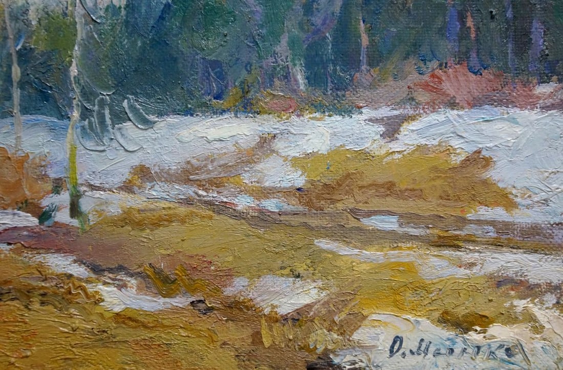 Oil painting Winter landscape Mynka Alexander Fedorovich - 5