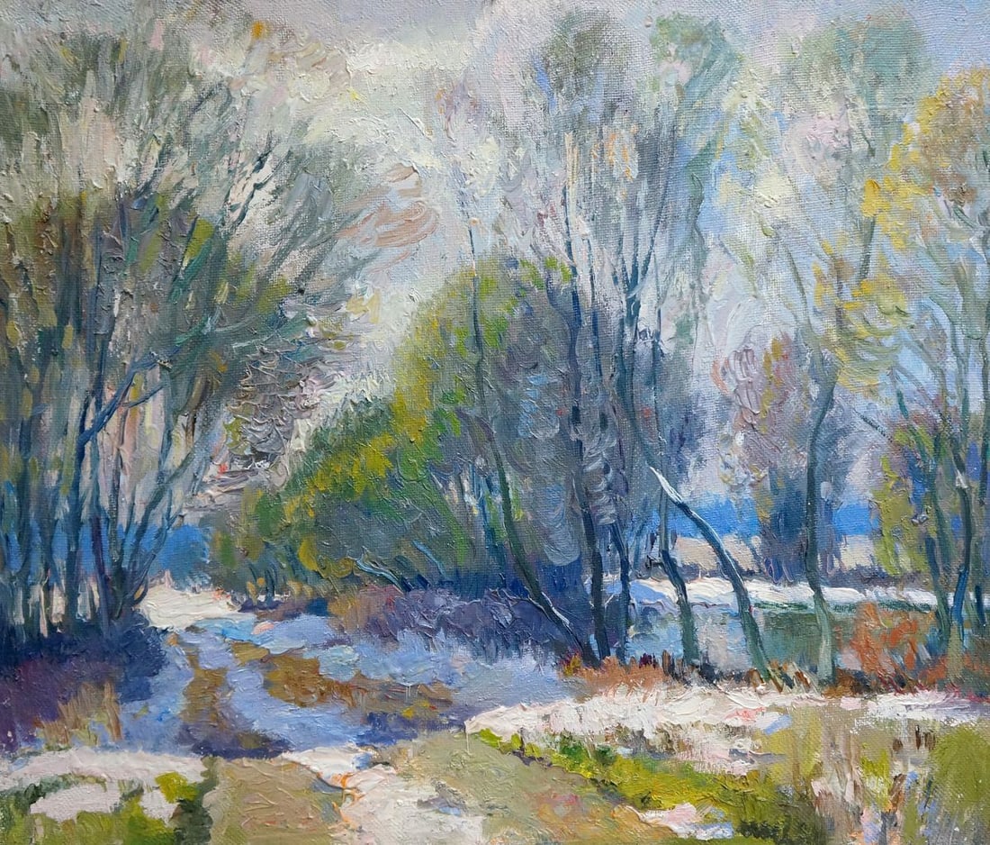 Oil painting Winter landscape Mynka Alexander Fedorovich: Title: Oil painting Winter landscape Mynka Alexander Fedorovich Description: NoVern 1106 *** ABOUT THIS PAINTING *** * TITLE: "Winter landscape" * ARTISTS: Mynka Alexander Fedorovich * SIZE: 50x60 cm/
