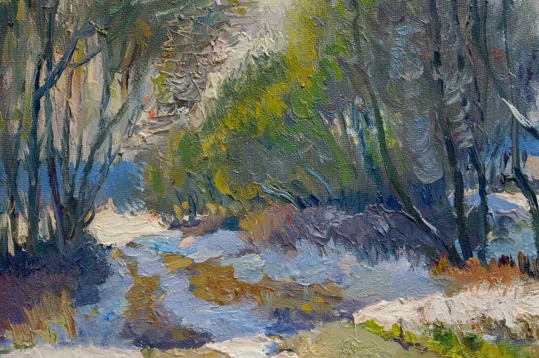 Oil painting Winter landscape Mynka Alexander Fedorovich - 6
