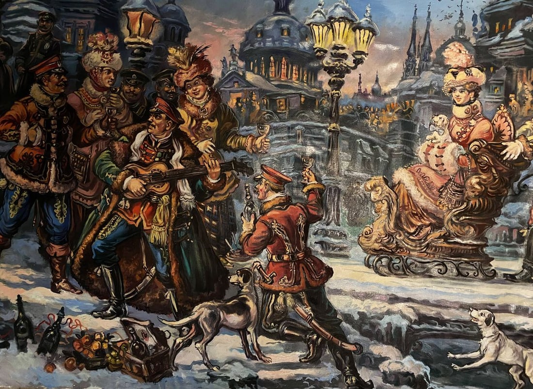Oil painting Evening with the hussars Alexander Arkadievich Litvinov - 4