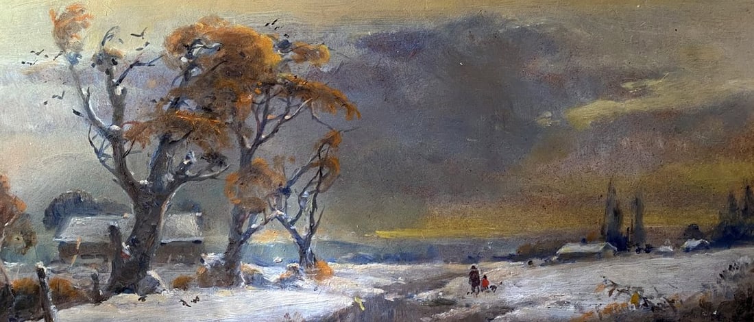 Oil painting February Litvinov Oleg Arkad'yevich: Title: Oil painting February Litvinov Oleg Arkad'yevich Description: NoLitv 263 *** ABOUT THIS PAINTING *** * TITLE: "February" * ARTISTS: Litvinov Oleg Arkad'yevich * SIZE: 19.5x43 cm/'7.67x16.92 inc