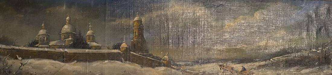 Oil painting Winter landscape and monastery Litvinov Oleg Arkad'yevich (1 of 7)