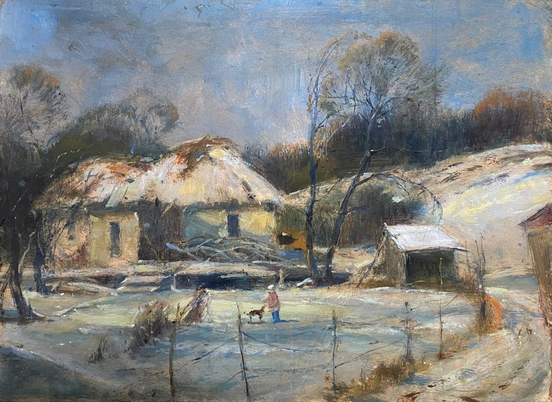 Oil, painting Abandoned courtyard Litvinov Oleg Arkad'yevich (1 of 7)